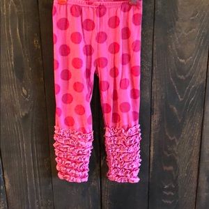 Servane Barrau Designs Pink Ruffle Dot Leggings